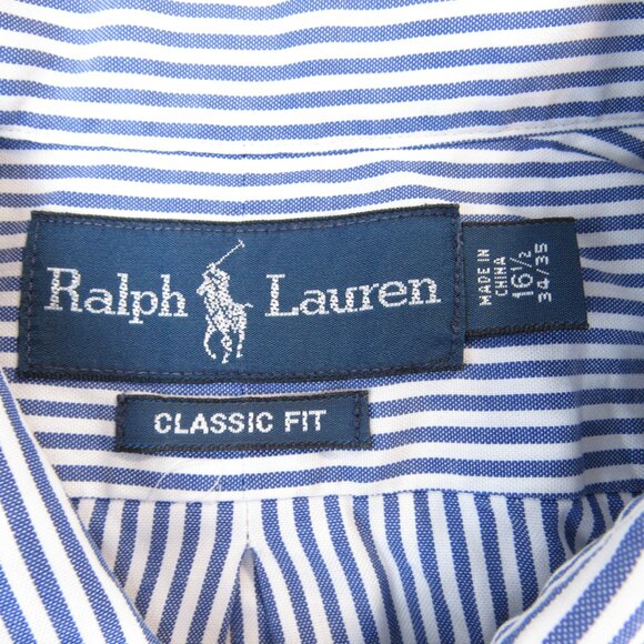 Ralph Lauren Shirt Long Sleeve Men's Size 16 1/2 34/35 Button Down Striped - Picture 3 of 8